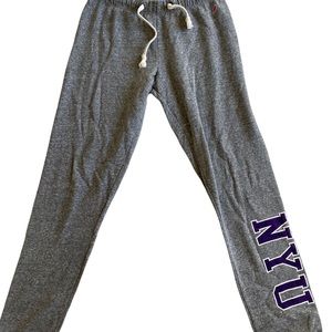 nyu school spirit adjustable sweatpants!